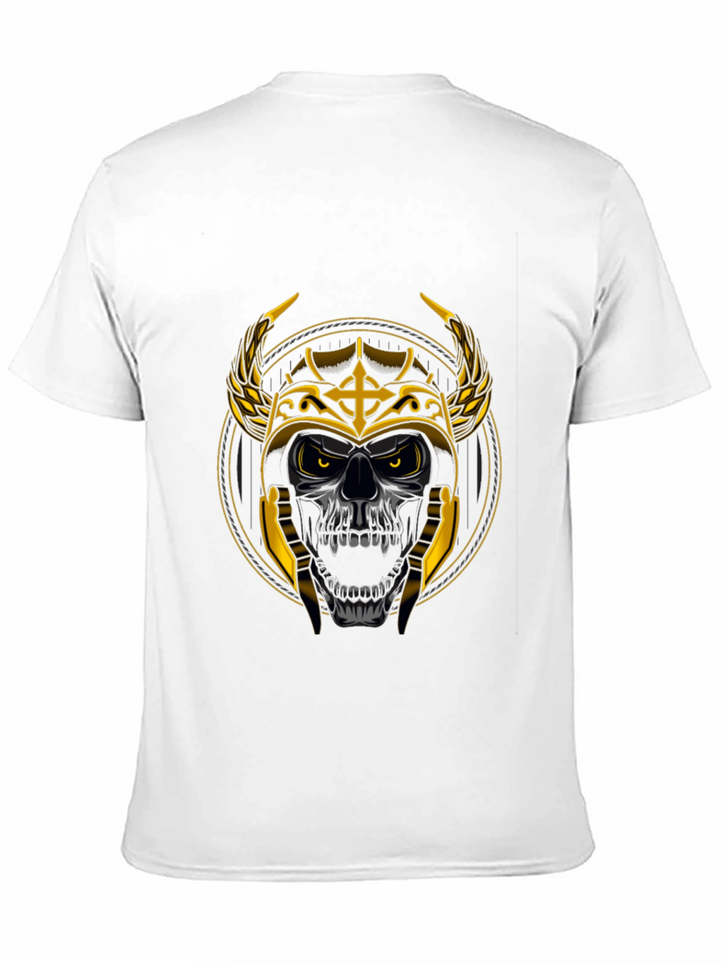 Skull Viking Helmet Graphic Tee - Black