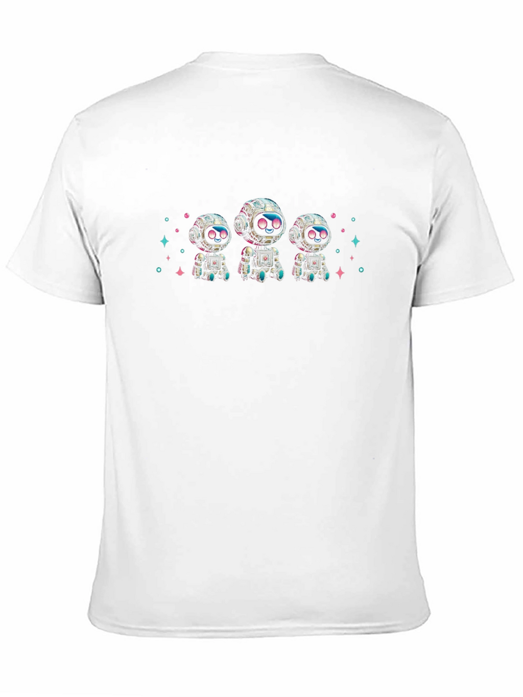 Cute Robot Graphic Black T-Shirt