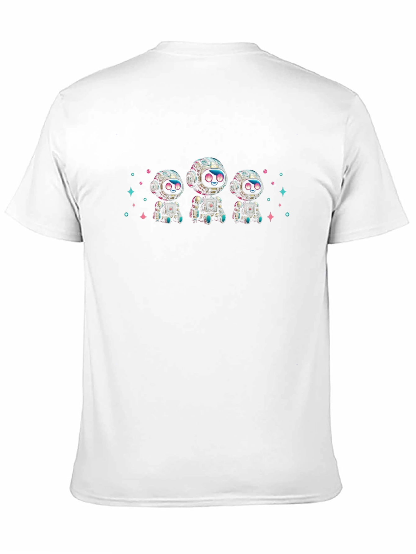 Cute Robot Graphic Black T-Shirt