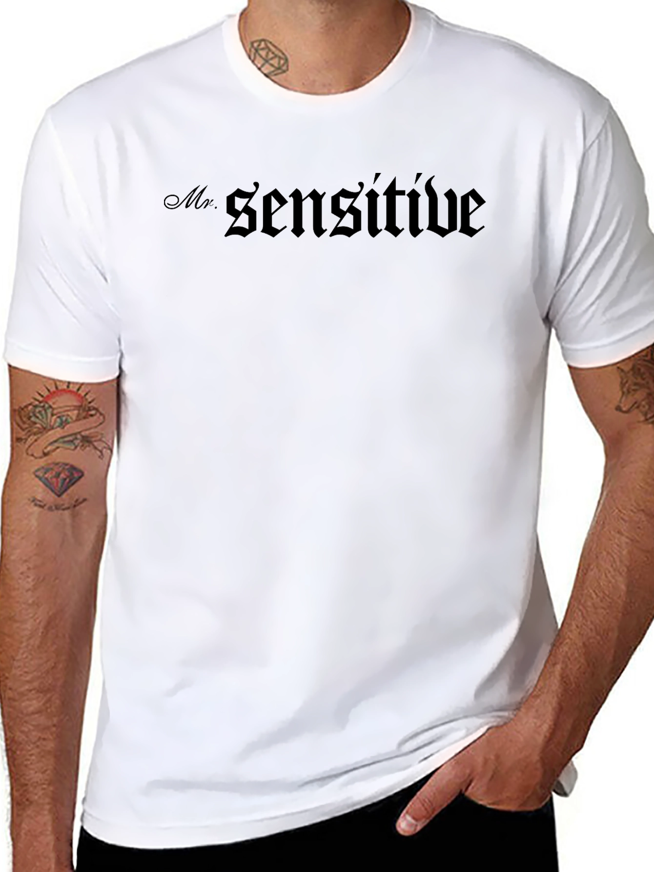 Mr. Sensitive Black Graphic T-Shirt