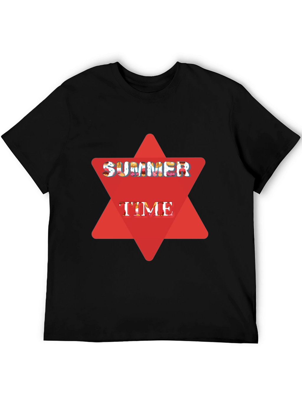 Summer Time Black Graphic T-Shirt