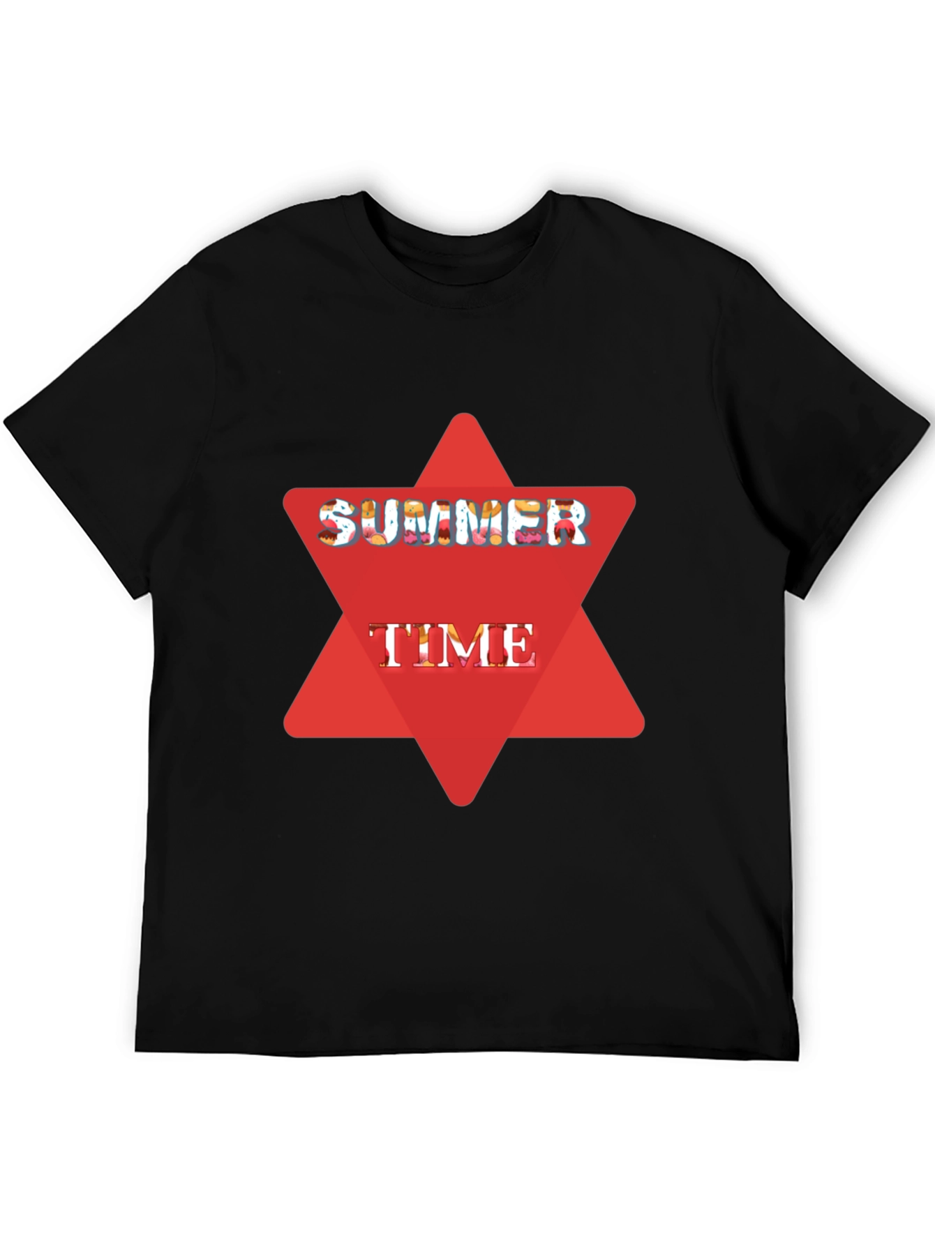 Summer Time Black Graphic T-Shirt