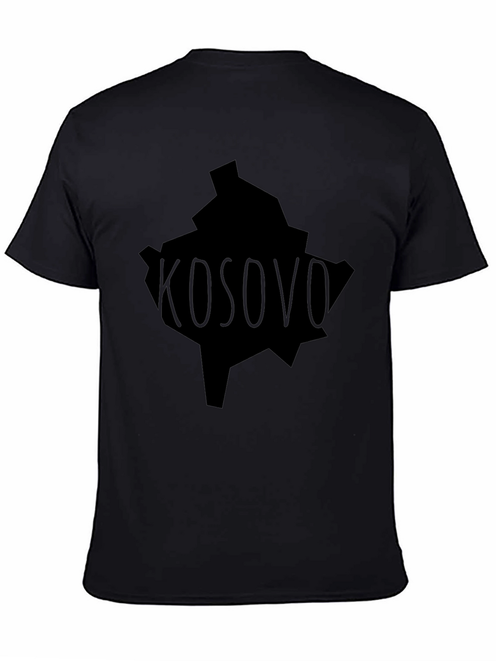 Kosovo Map Graphic T-Shirt - Black Tee