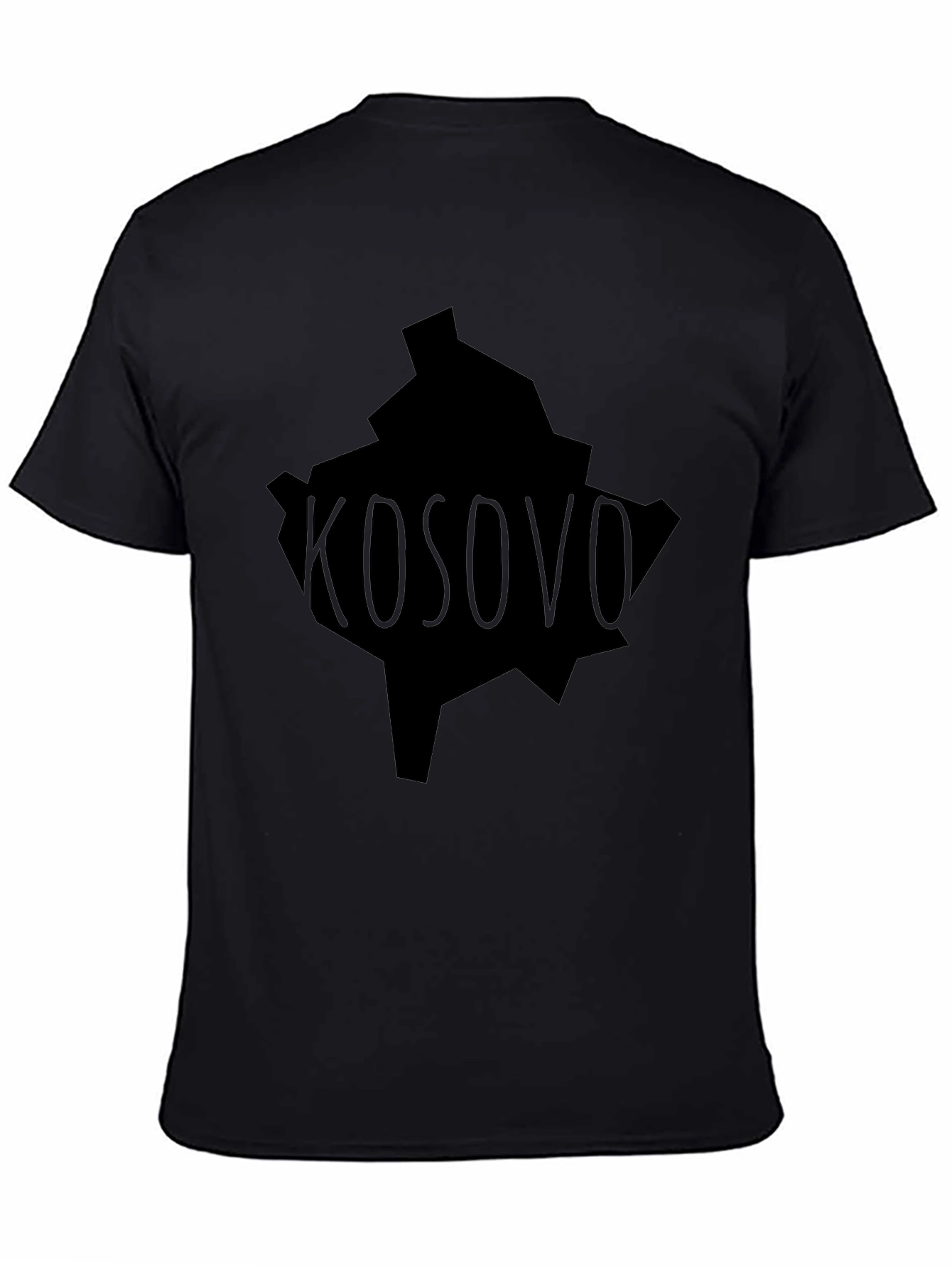 Kosovo Map Graphic T-Shirt - Black Tee