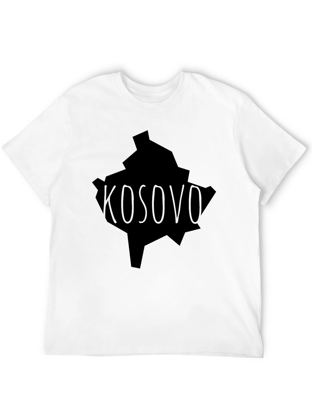 Kosovo Map Graphic T-Shirt - Black Tee