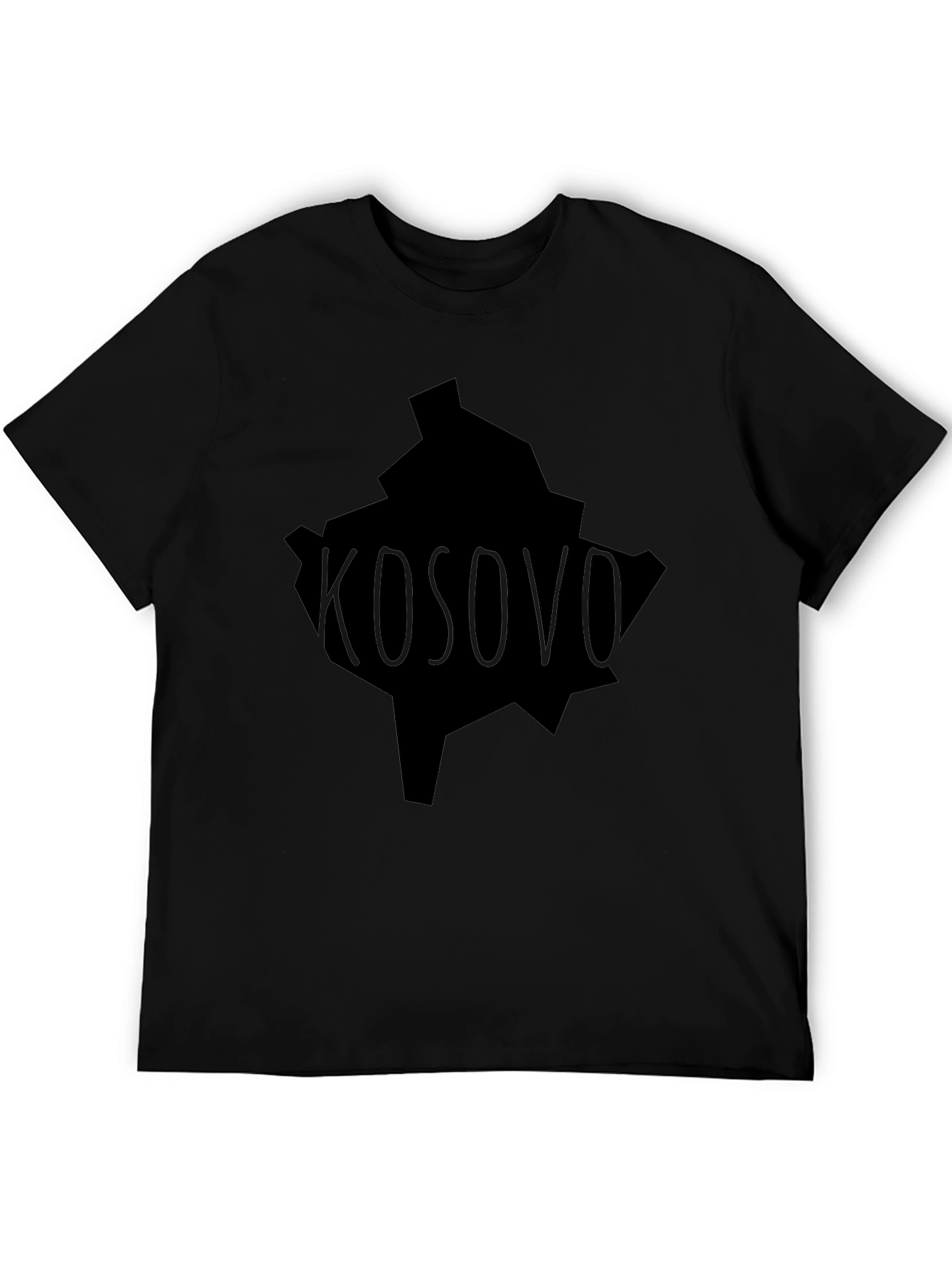 Kosovo Map Graphic T-Shirt - Black Tee