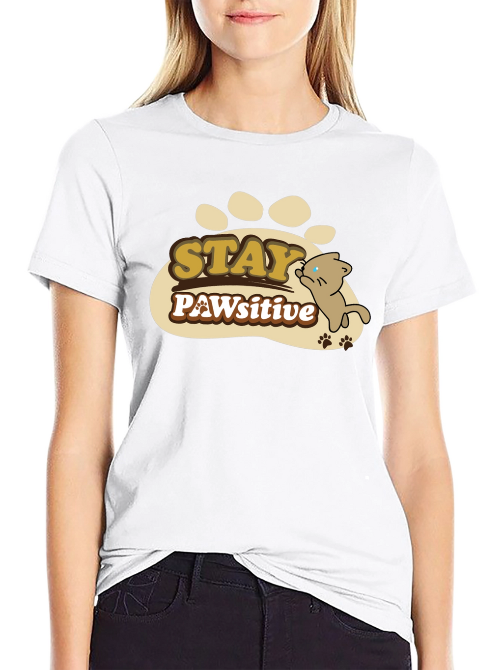 Stay PAWsitive Graphic T-Shirt