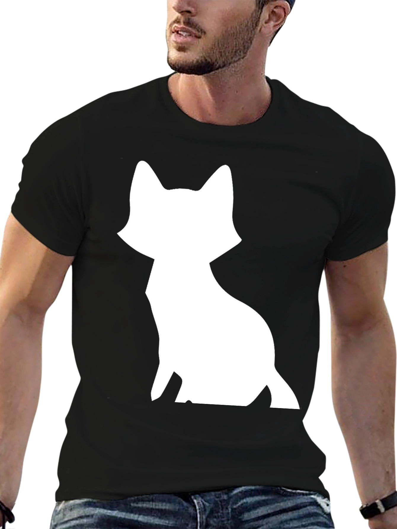Fox Graphic T-Shirt - Black Cotton Tee