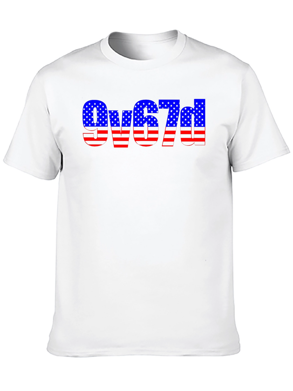 American Flag Style Text Design Black T-Shirt