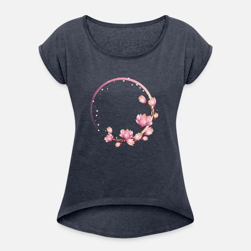 Magnolia Flower Frame in Asian Style