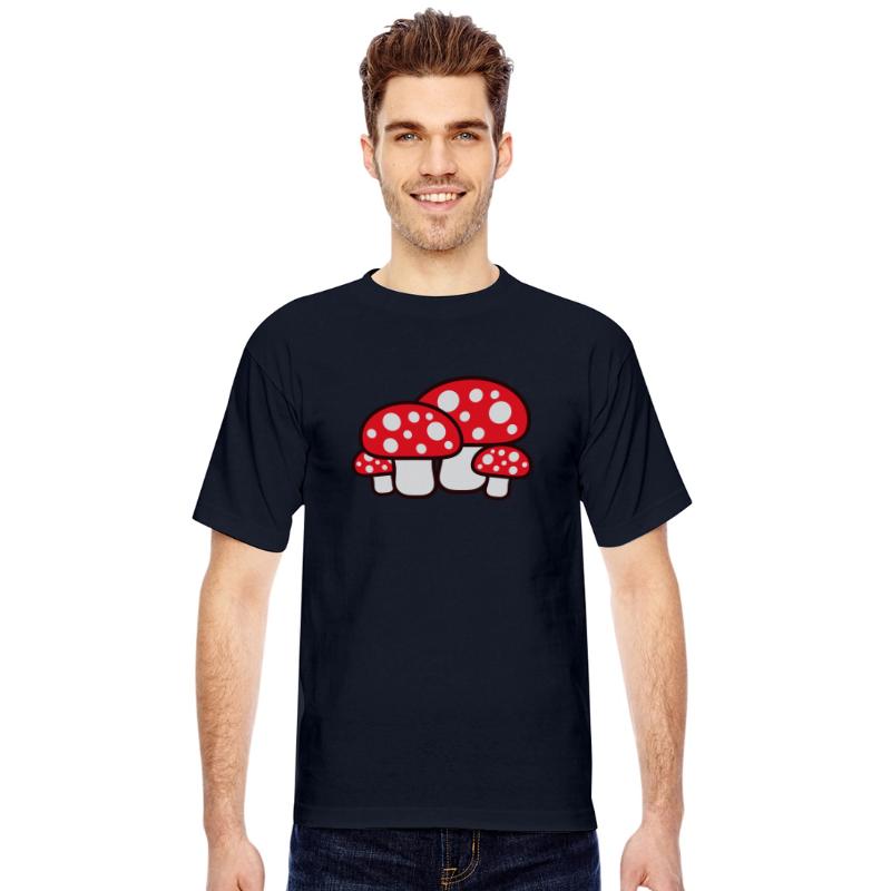 Many Mushrooms Red Dots Pattern Fly Agaric Fungus