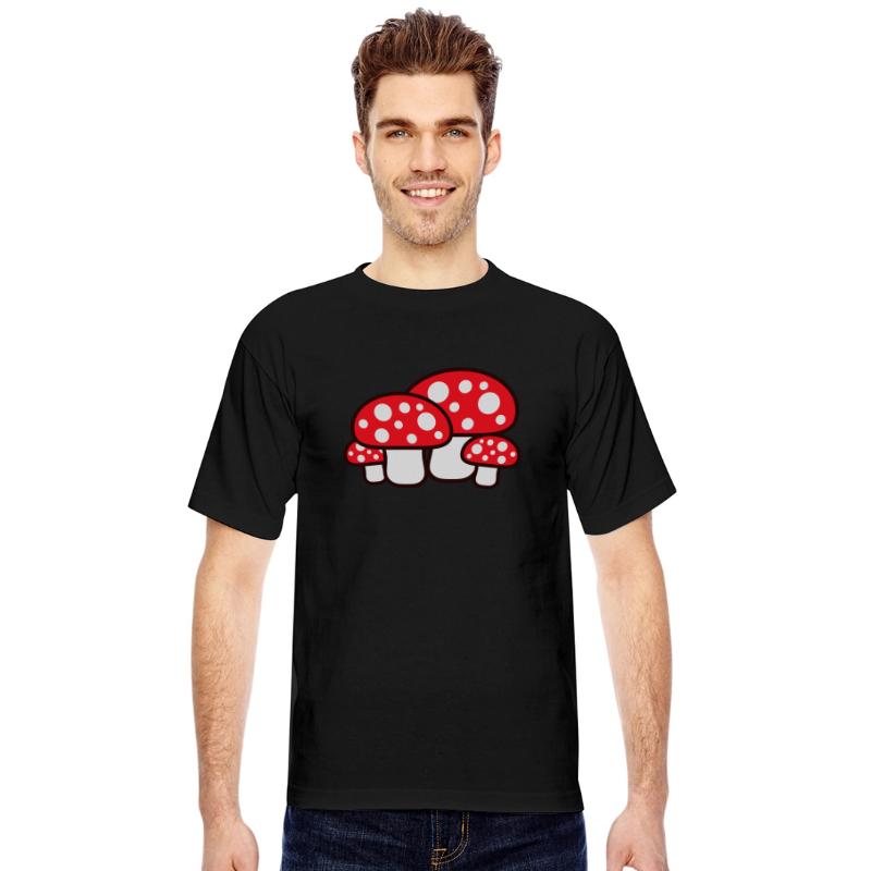 Many Mushrooms Red Dots Pattern Fly Agaric Fungus