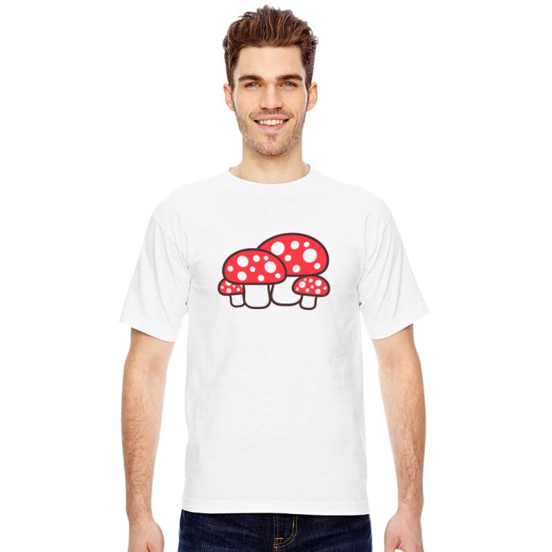 Many Mushrooms Red Dots Pattern Fly Agaric Fungus