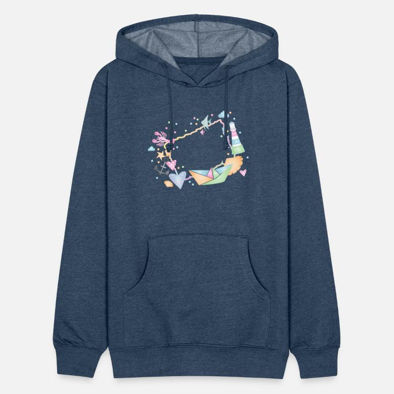 Maritime frame made of colorful sea shells