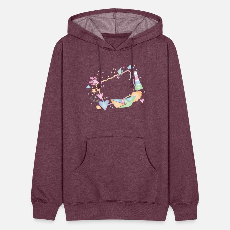 Maritime frame made of colorful sea shells