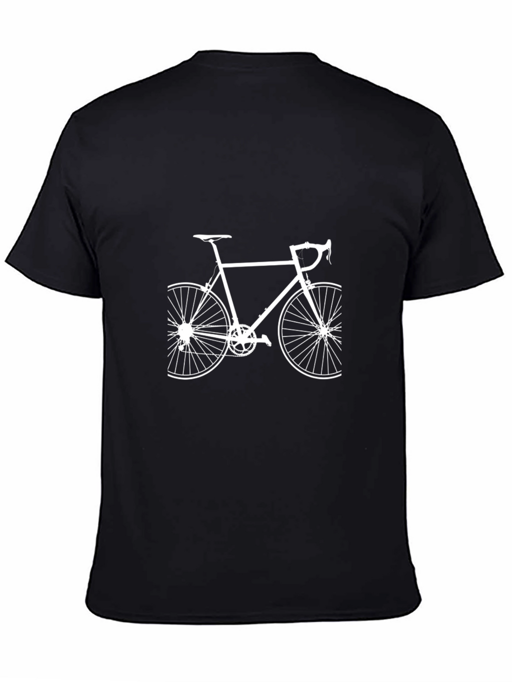 Black T-Shirt with Bicycle Graphic