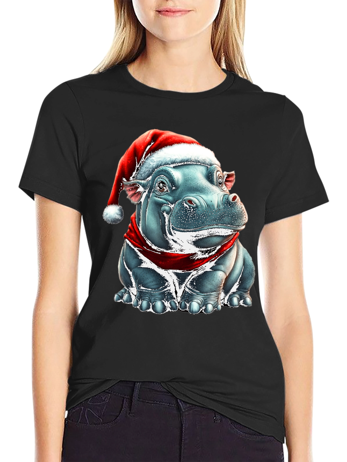 Festive Hippo Graphic Tee