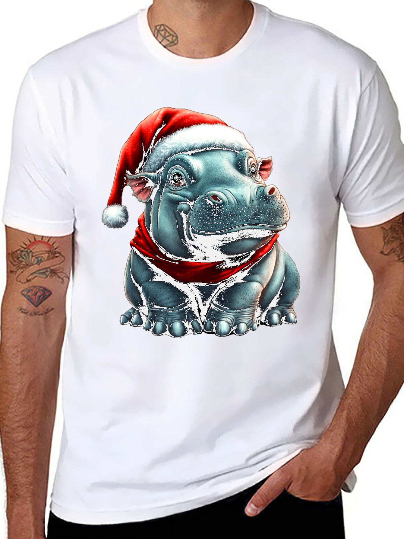 Festive Hippo Graphic Tee