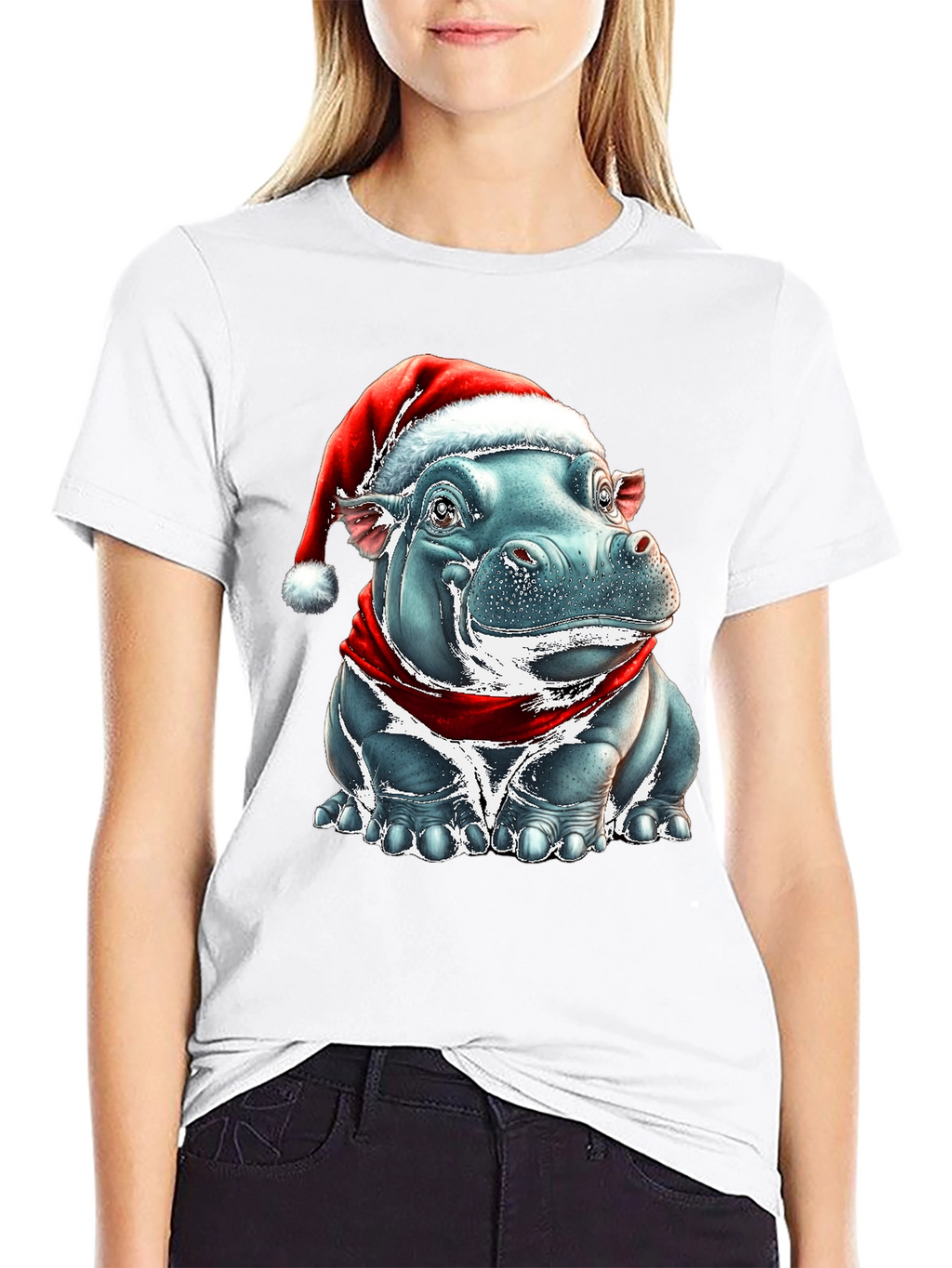 Festive Hippo Graphic Tee