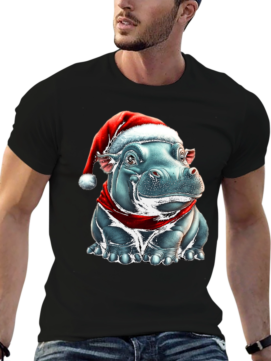 Festive Hippo Graphic Tee