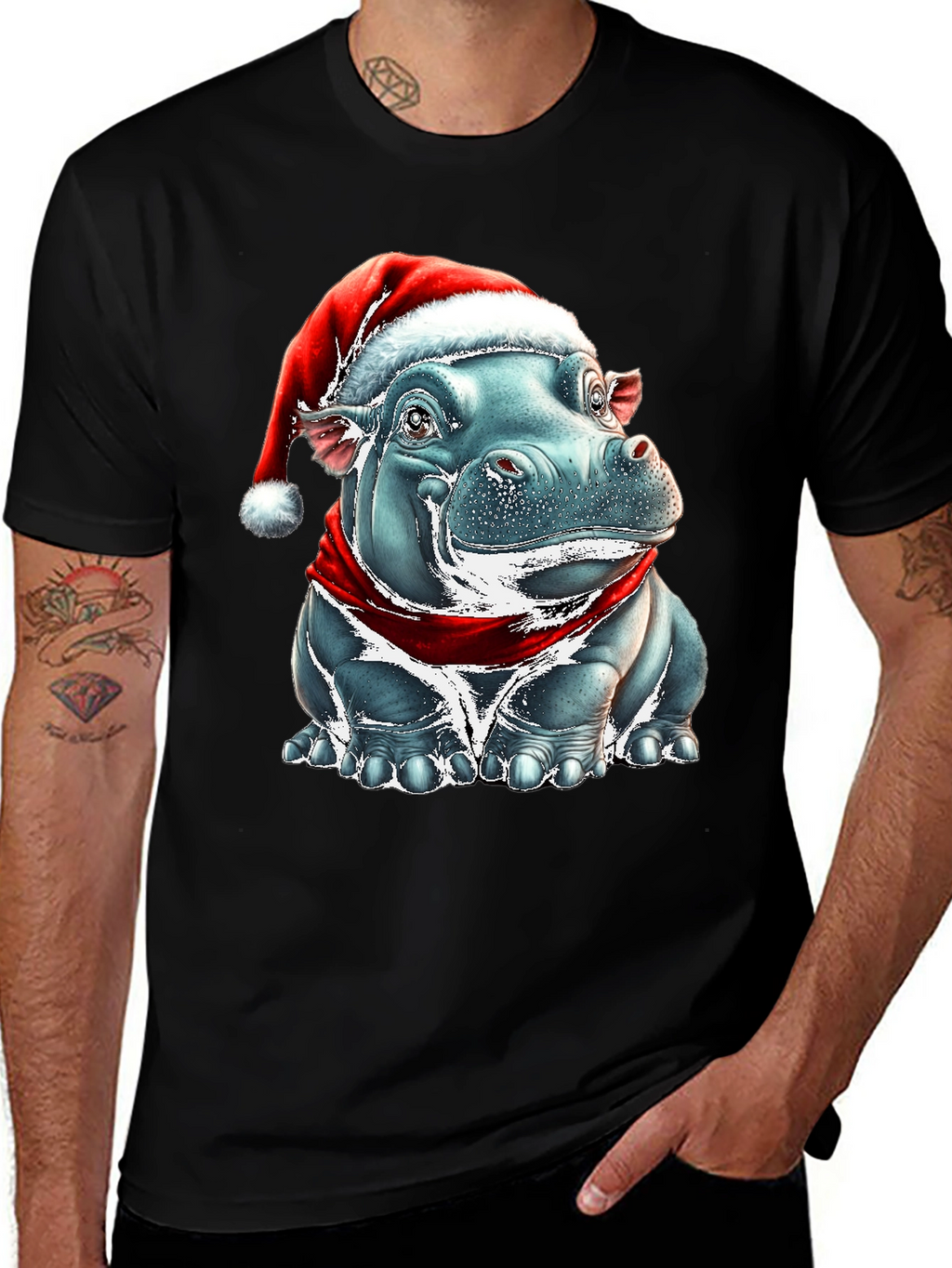 Festive Hippo Graphic Tee
