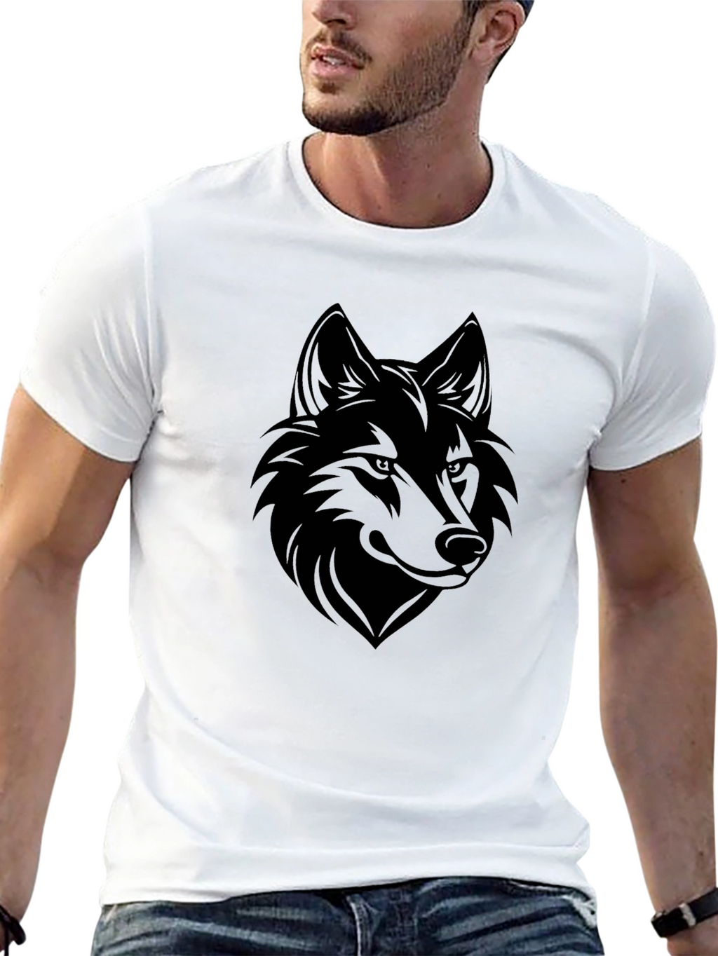 Black Wolf Graphic Tee - Mens