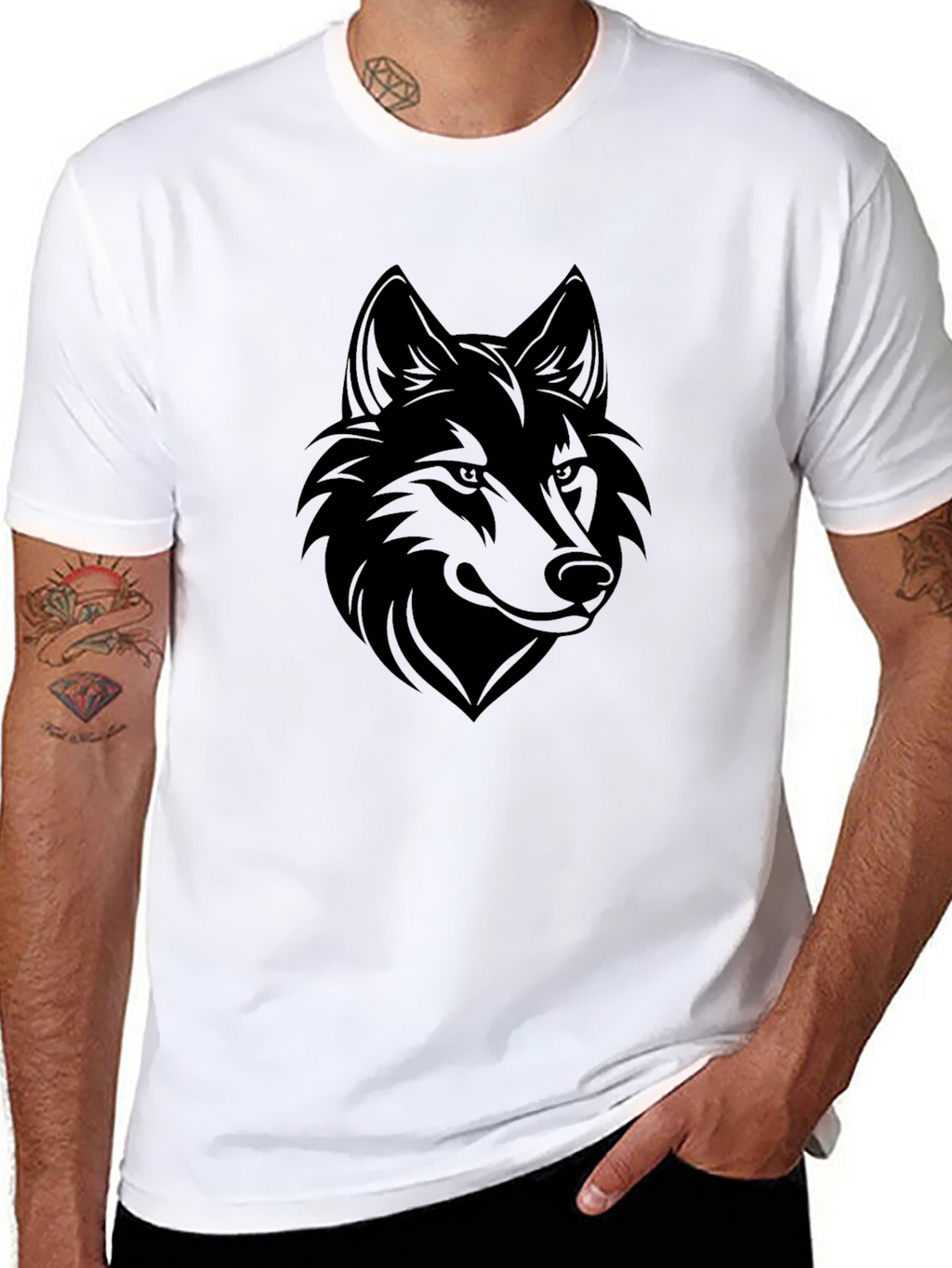 Black Wolf Graphic Tee - Mens