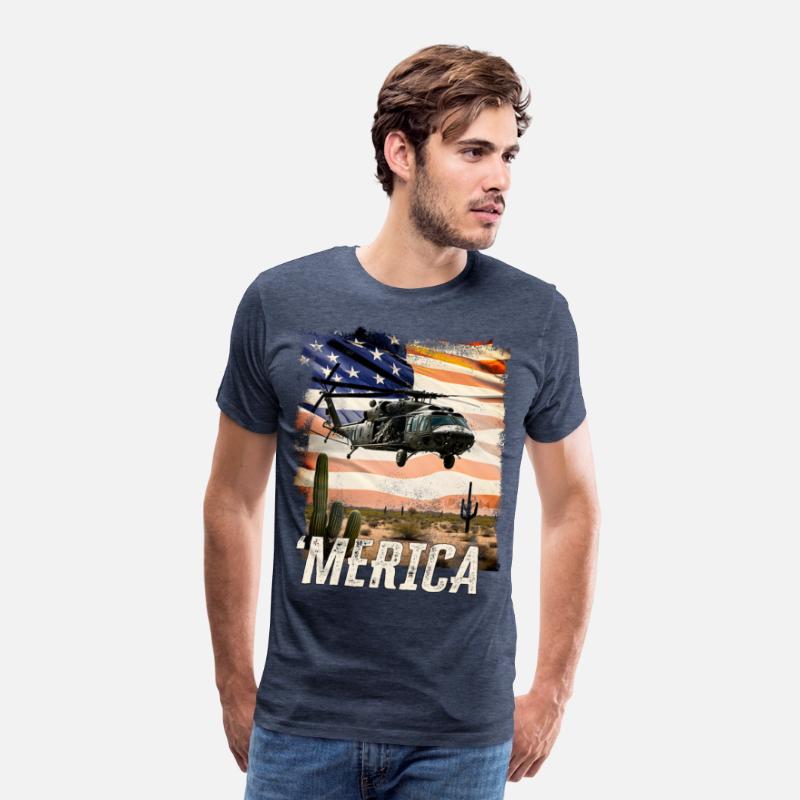 Merica Black Hawk Proud Army Navy Soldier Veteran