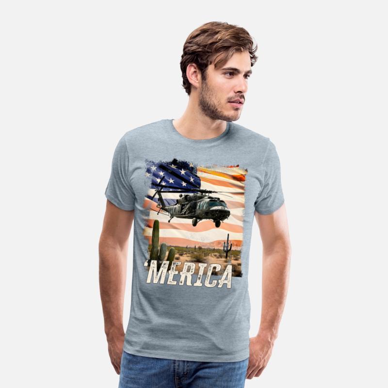 Merica Black Hawk Proud Army Navy Soldier Veteran