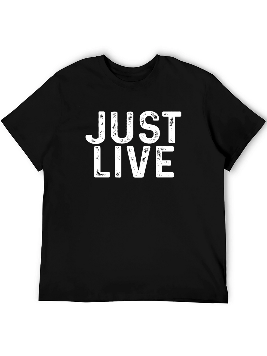Just Live Graphic Tee - Black Cotton T-Shirt