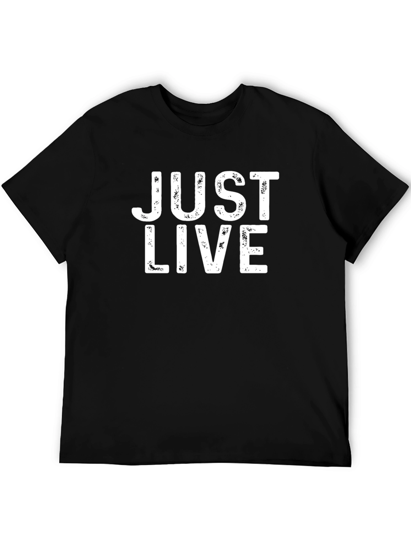 Just Live Graphic Tee - Black Cotton T-Shirt