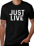 Just Live Graphic Tee - Black Cotton T-Shirt