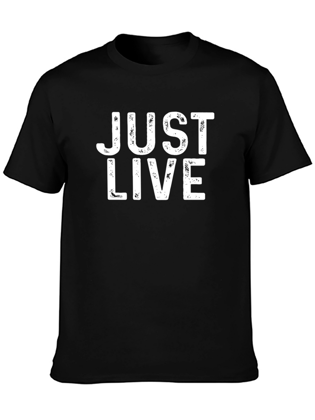 Just Live Graphic Tee - Black Cotton T-Shirt
