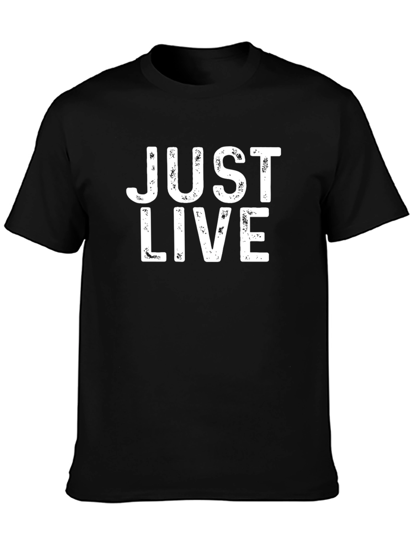 Just Live Graphic Tee - Black Cotton T-Shirt