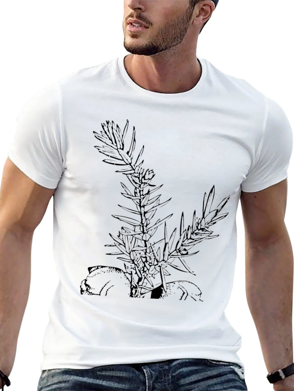 Botanical Graphic Black T-Shirt