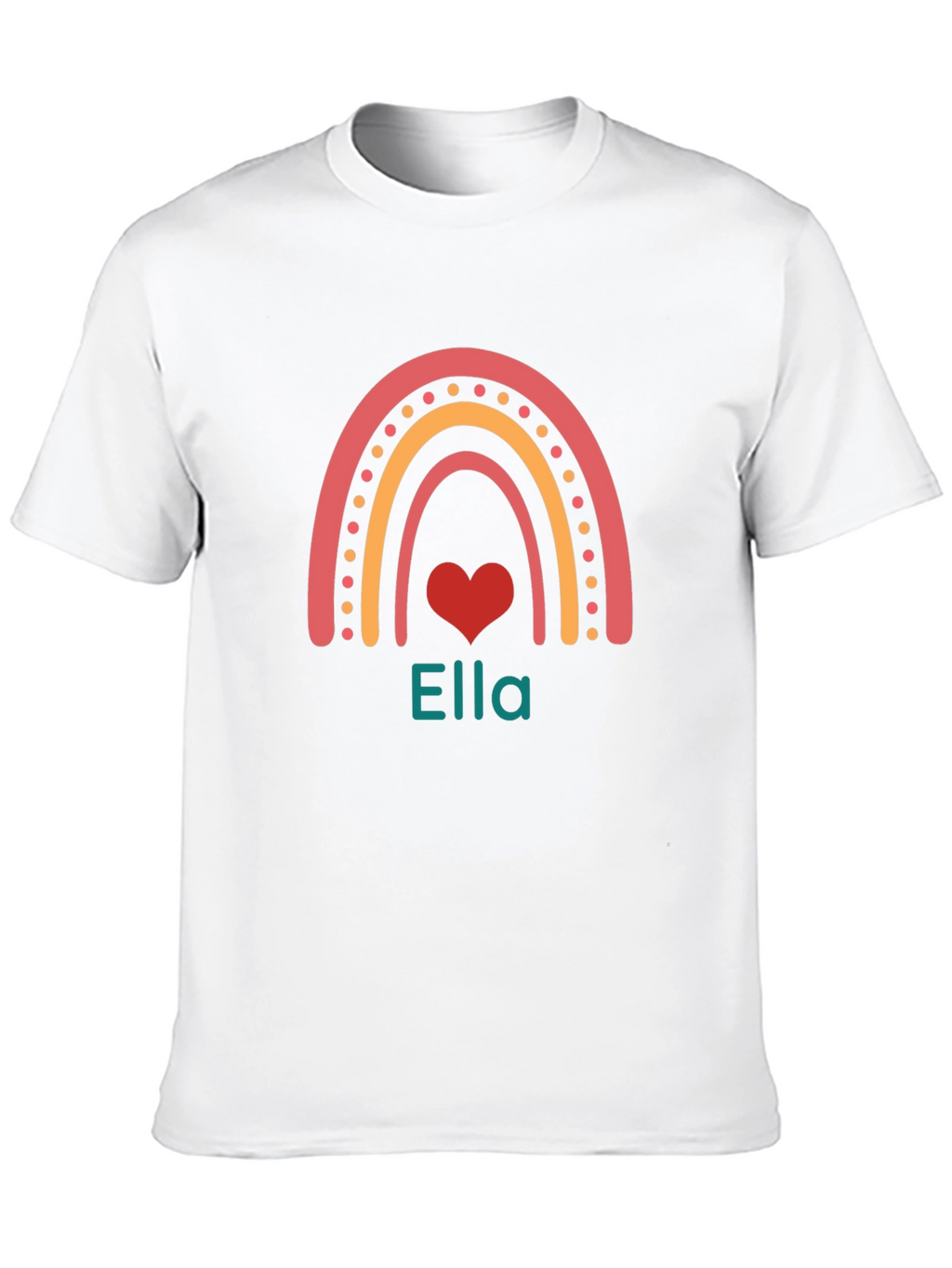 Ella Rainbow Heart Personalized T-Shirt