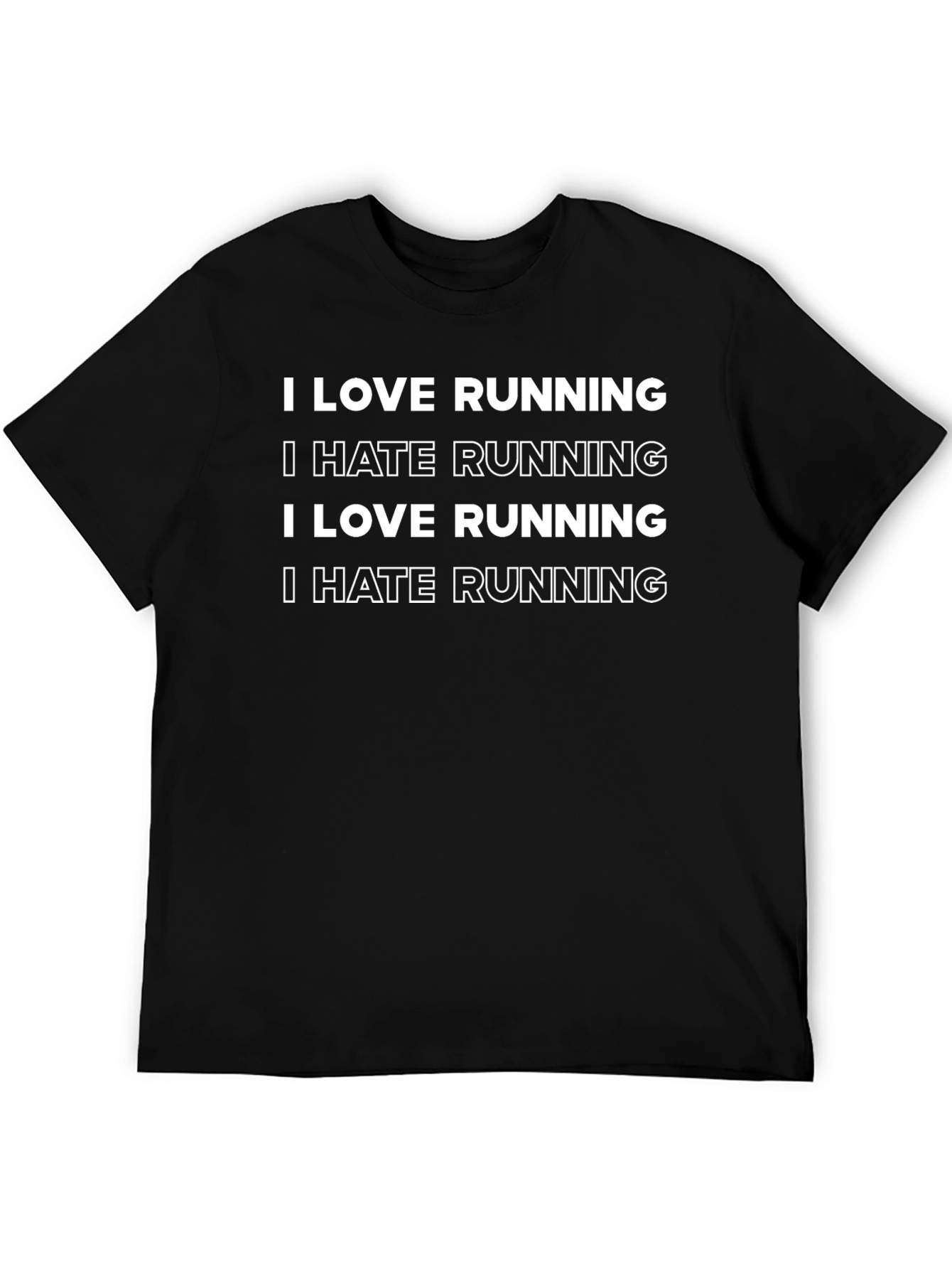 I Love/Hate Running Graphic Tee - Black Cotton Shirt