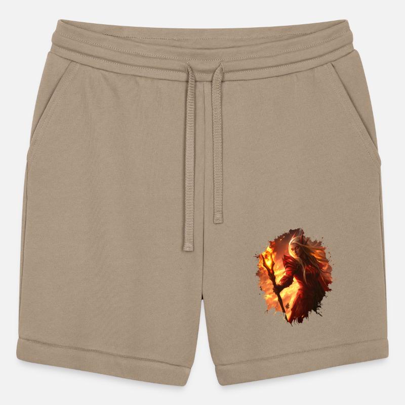 Mighty Powerful Magician In Flaming Armor Burning