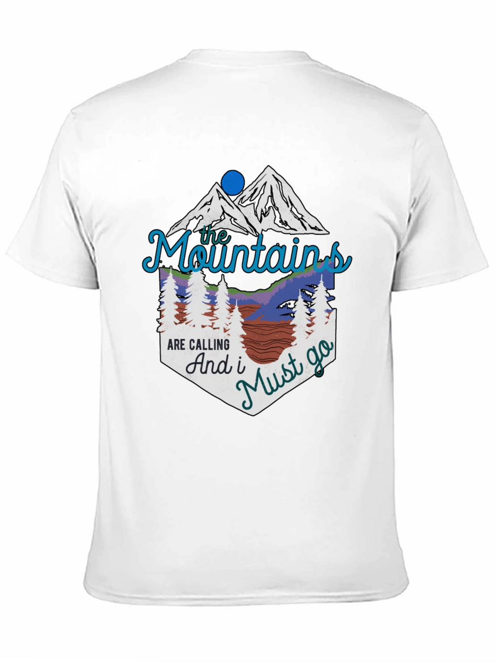 Mountains are Calling Black Graphic T-Shirt