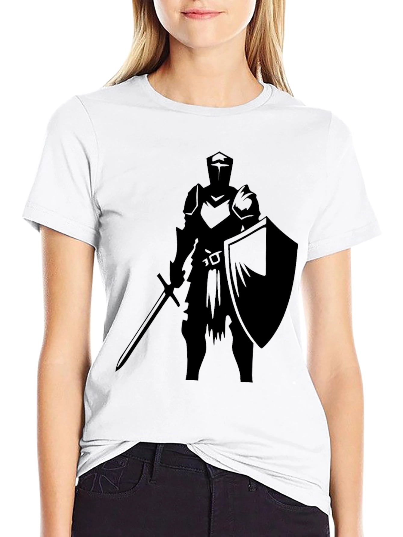 Knight Warrior Graphic Black T-Shirt