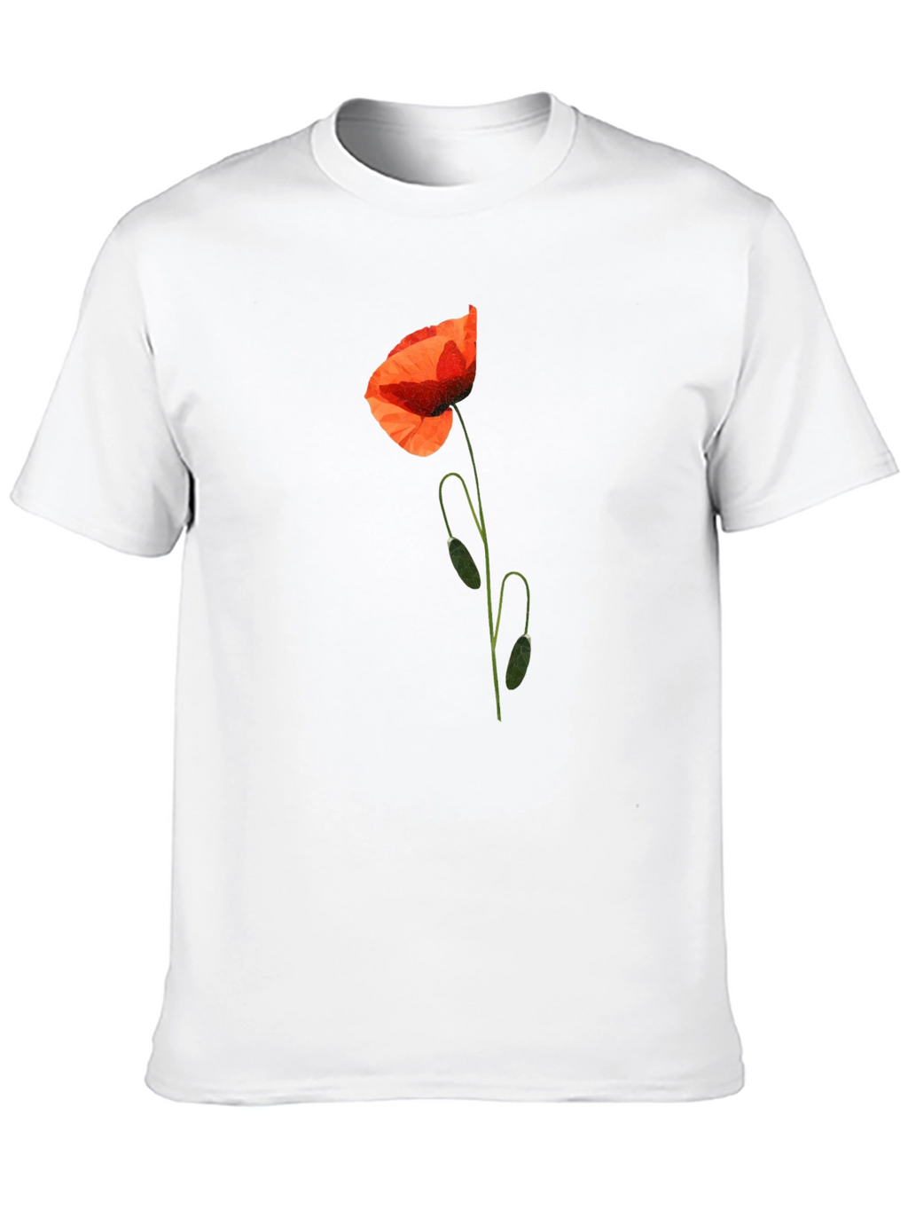 Poppy Print Black T-Shirt