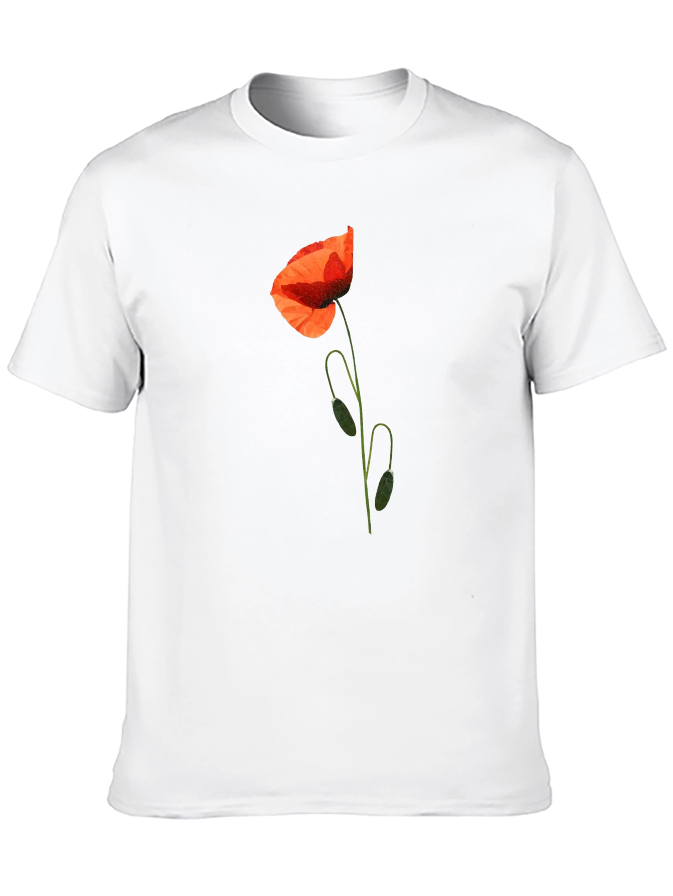 Poppy Print Black T-Shirt