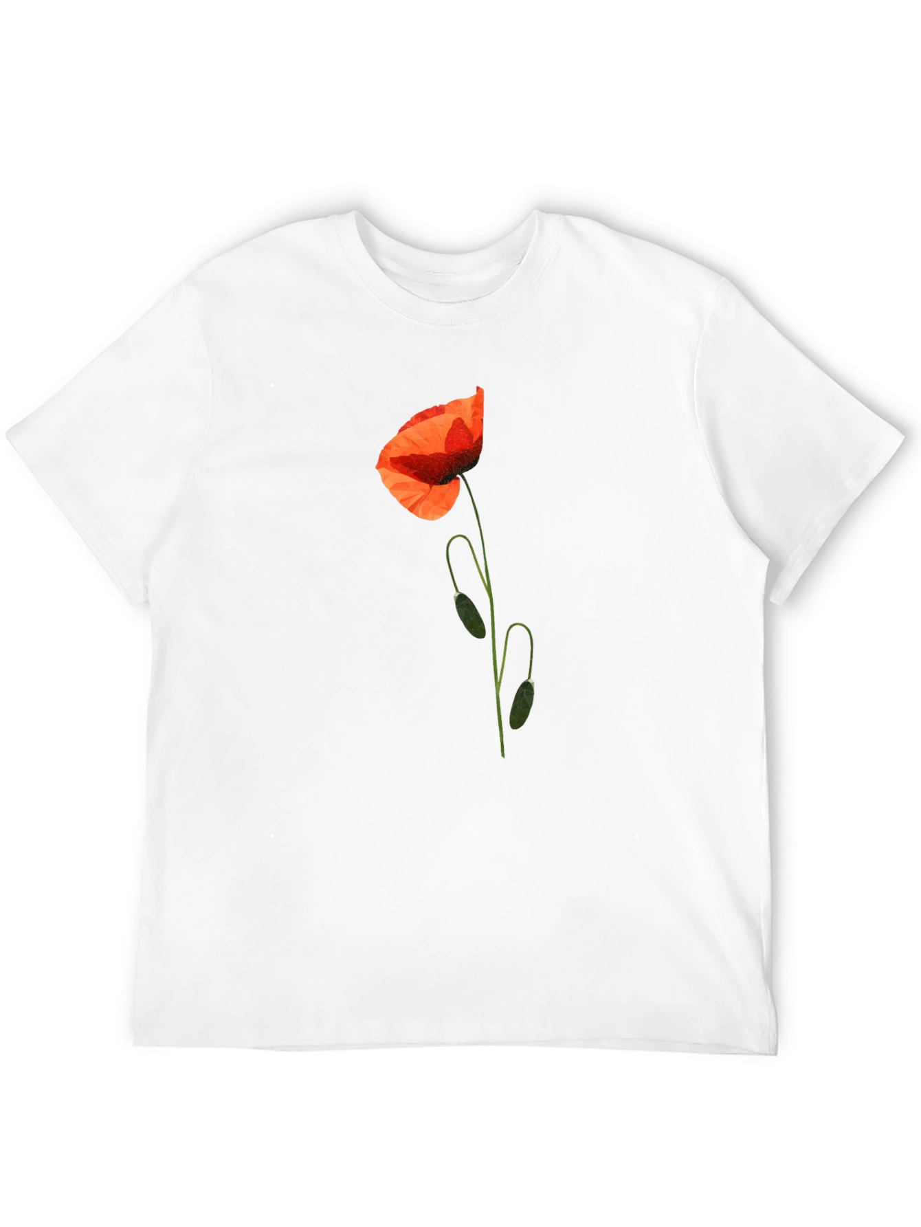 Poppy Print Black T-Shirt