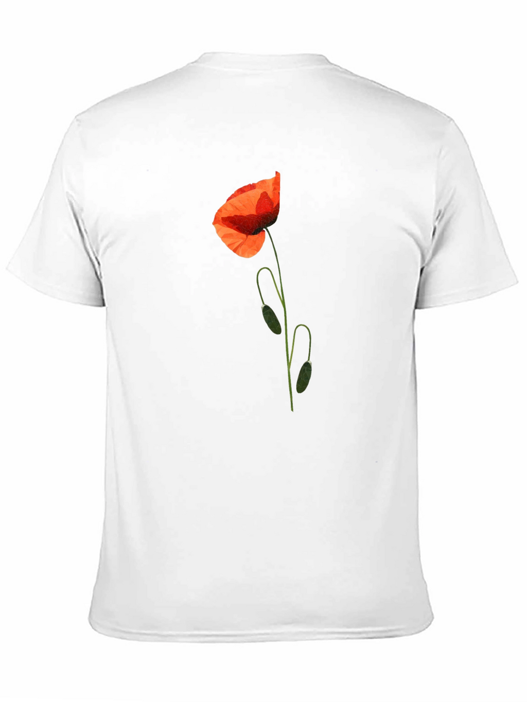 Poppy Print Black T-Shirt