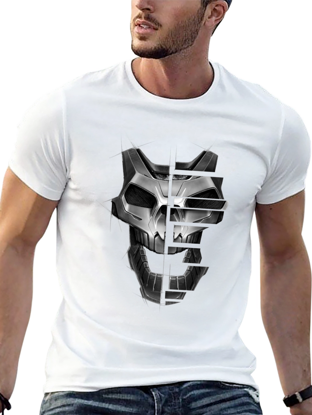 Techwear Skull Graphic T-Shirt