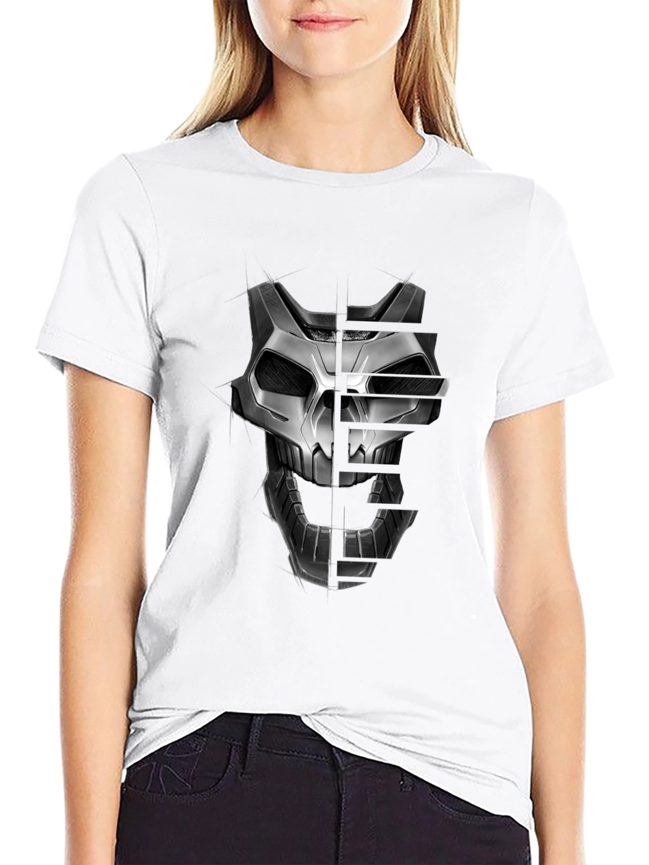 Techwear Skull Graphic T-Shirt