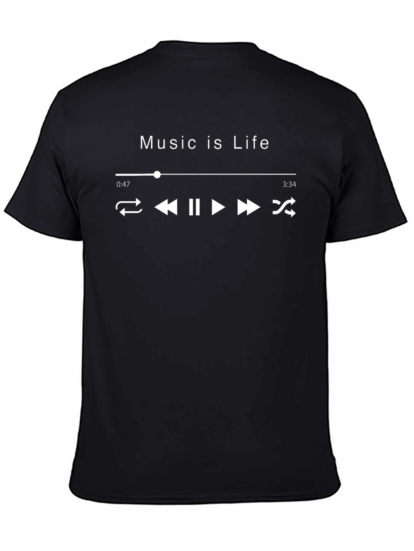 Music is Life T-Shirt - Black Graphic Tee