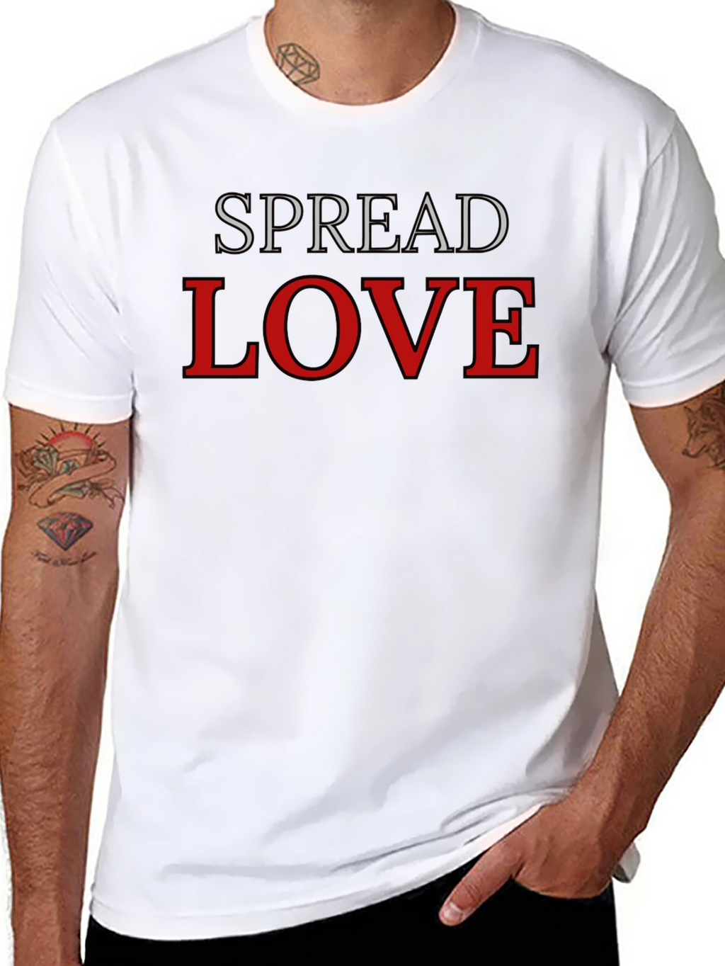 Spread Love Black Graphic T-Shirt