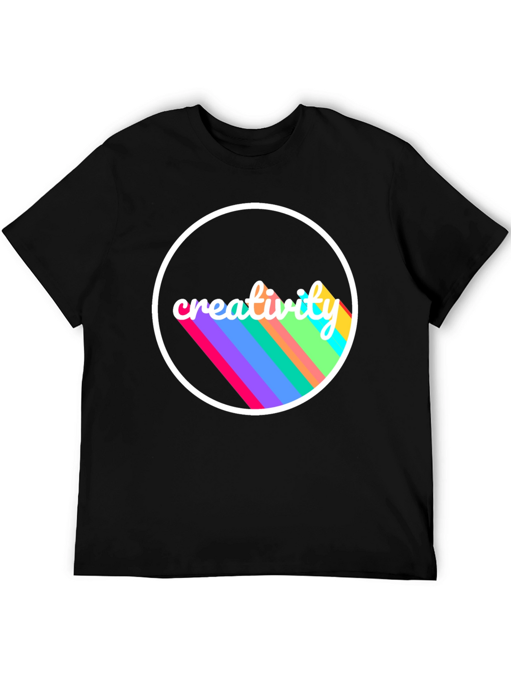 Creative Vision Tee - Black Cotton Graphic T-Shirt