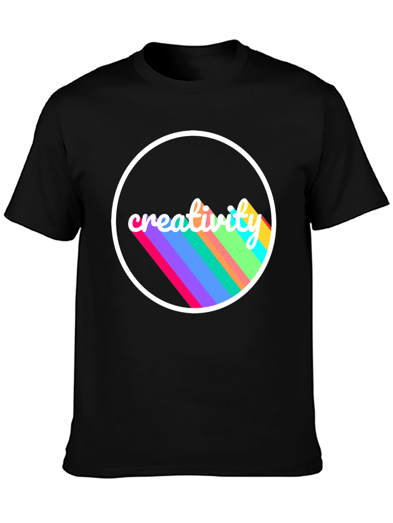Creative Vision Tee - Black Cotton Graphic T-Shirt
